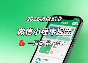 2026 微信小程序掘金实操教学 新手易上手副业（哈）- 哈蒙副业社