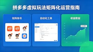 拼多多虚拟项目矩阵化运营实操拆解（哈）- 哈蒙副业社