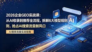 2026 企业 GEO 实战课：AI 收录推荐全流程与 6 大模型规则拆解（哈）- 哈蒙副业社