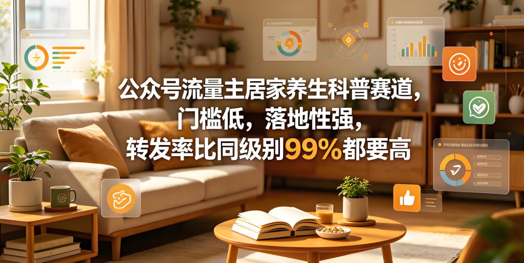 公众号居家养生科普流量主赛道运营详解（哈）- 哈蒙副业社