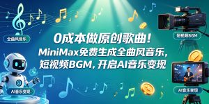 MiniMax AI 音乐 0 成本原创歌曲实操变现教程（哈）- 哈蒙副业社