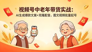 视频号中老年带货 AI 文案配音批量起号教程（哈）- 哈蒙副业社