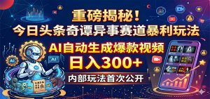 今日头条奇谭异事赛道 AI 视频创作玩法解析（哈）- 哈蒙副业社