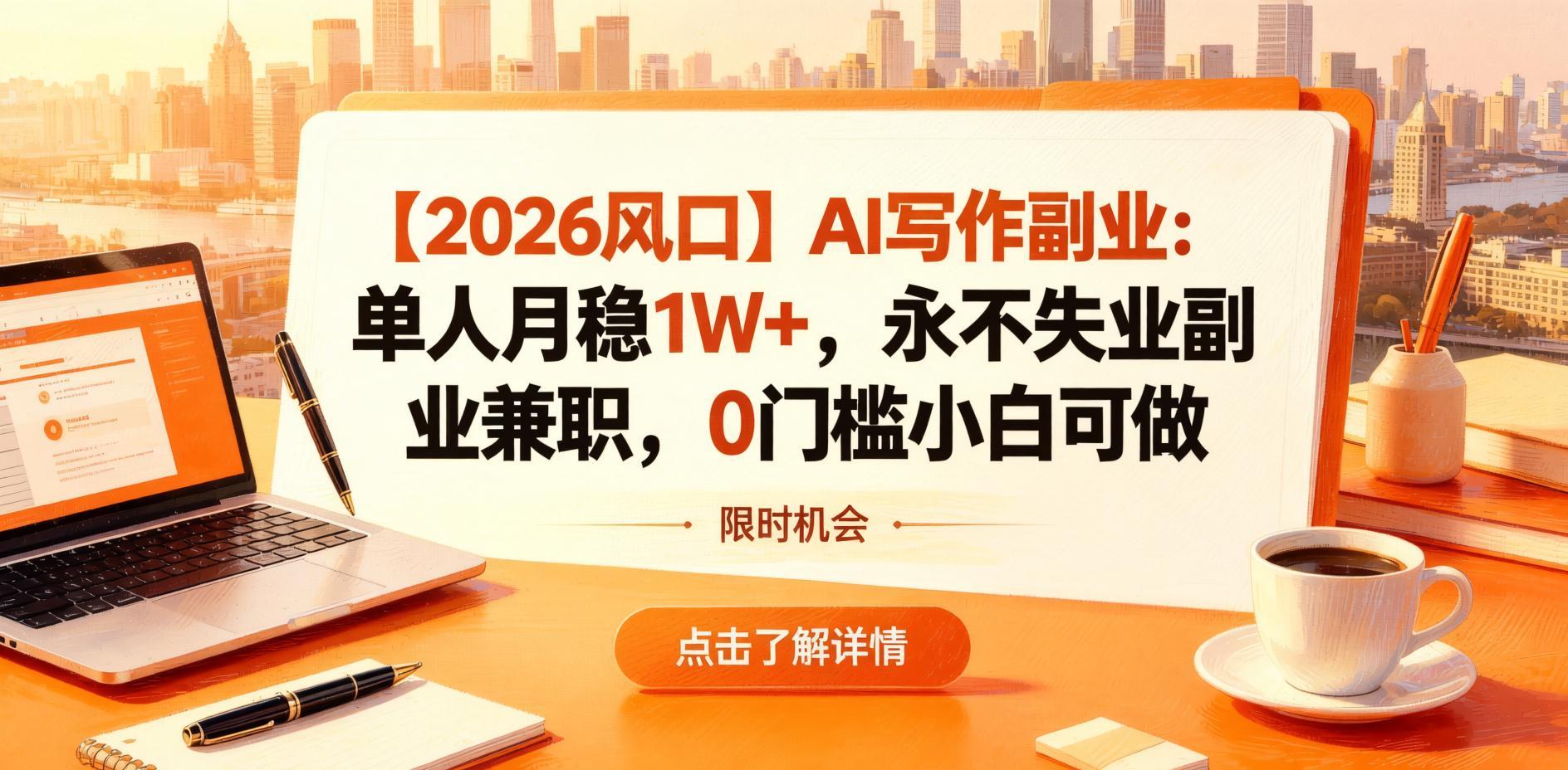 AI写作副业实战教学：单人月稳1W+，0门槛小白可做全流程揭秘（哈）- 哈蒙副业社
