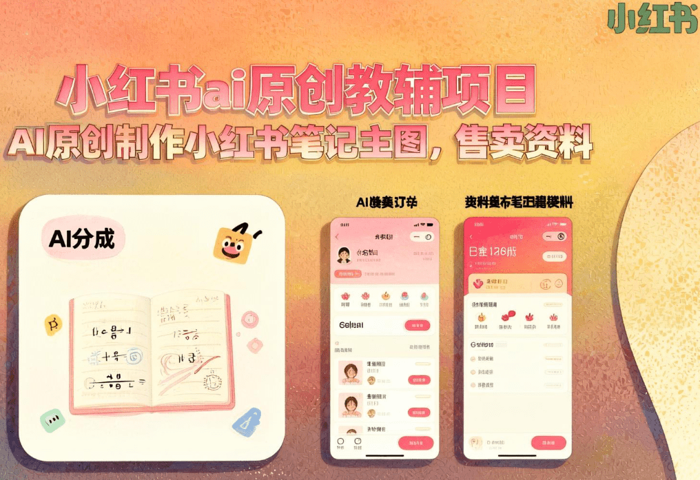 AI原创小红书教辅项目:零基础制作主图+店铺售卖电子资料,暑假红利期全流程(哈)- 哈蒙副业社