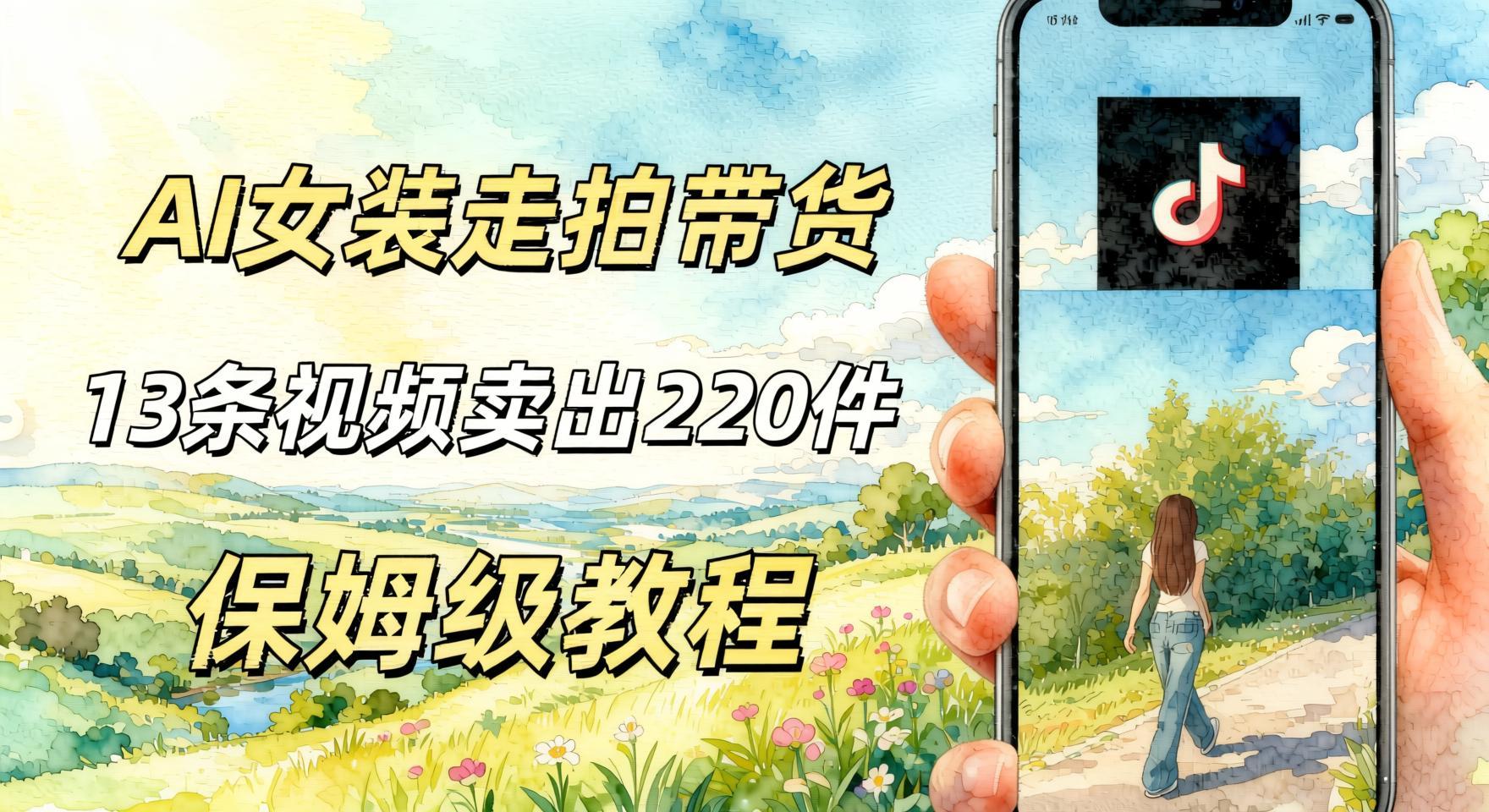 AI走拍女装带货,13条作品卖出140件,佣金2200+,操作拆解(哈)- 哈蒙副业社