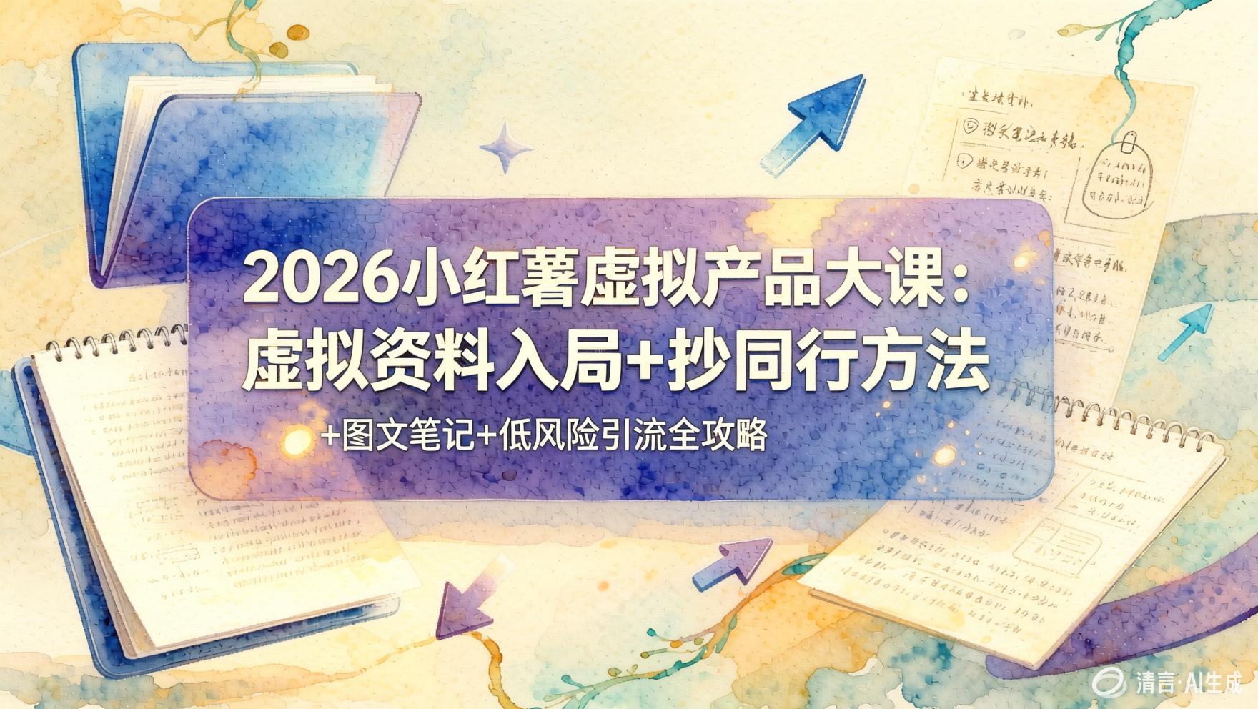 2026小红书虚拟资料实操全攻略:零基础入局+对标复制+图文笔记+安全引流- 哈蒙副业社
