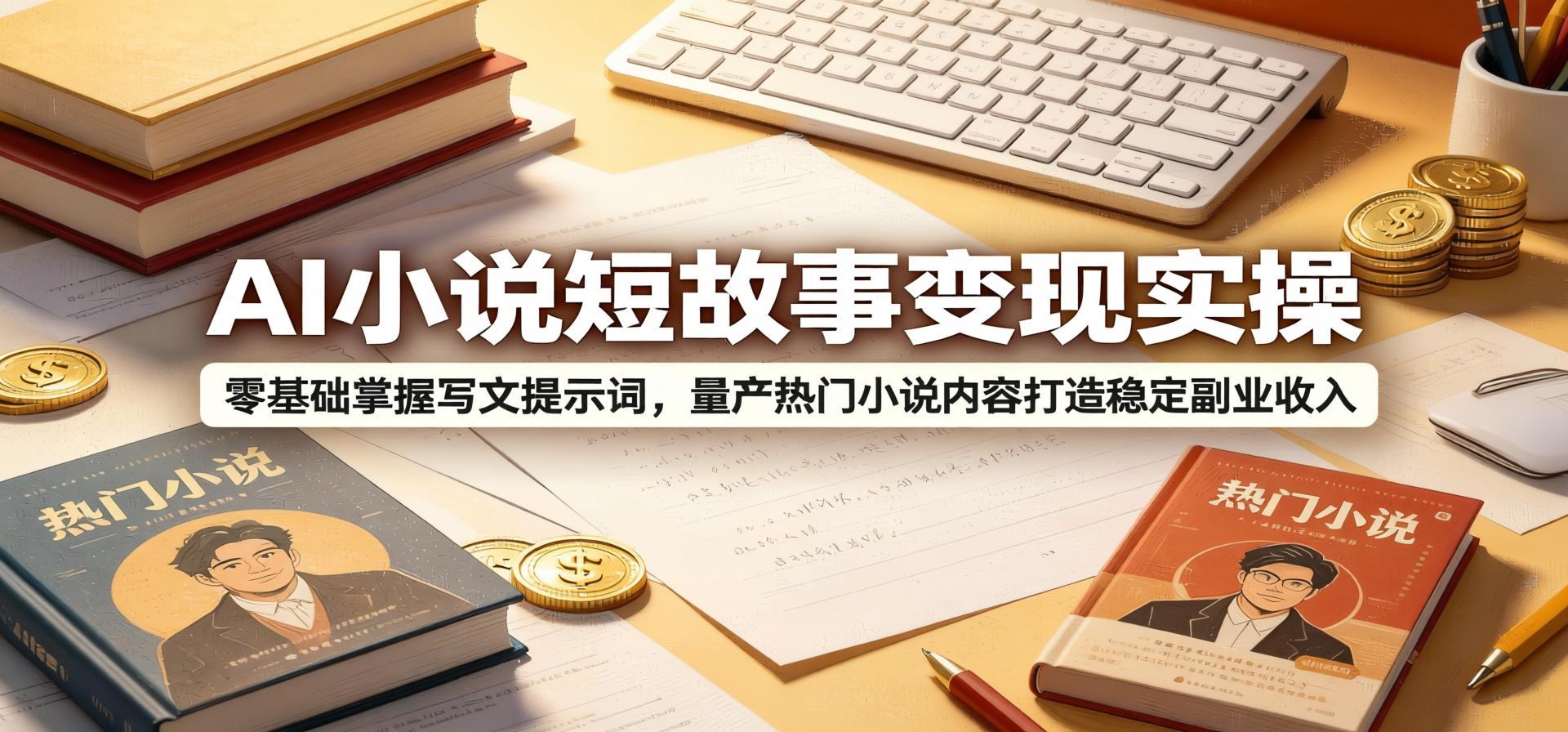 2026AI小说短故事变现全套教程:零基础学会写文提示词,批量产出热门内容(哈)- 哈蒙副业社