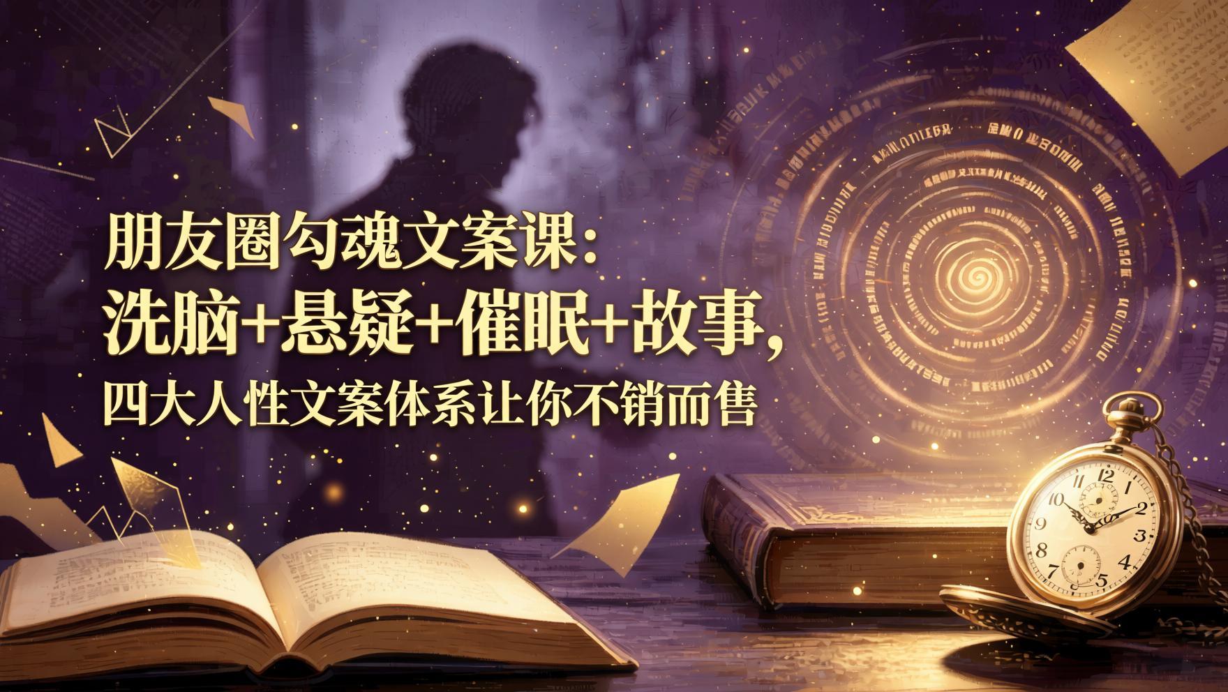 朋友圈勾魂文案实战课:洗脑+悬疑+催眠+故事,四大人性文案体系实现不销而售(哈)- 哈蒙副业社