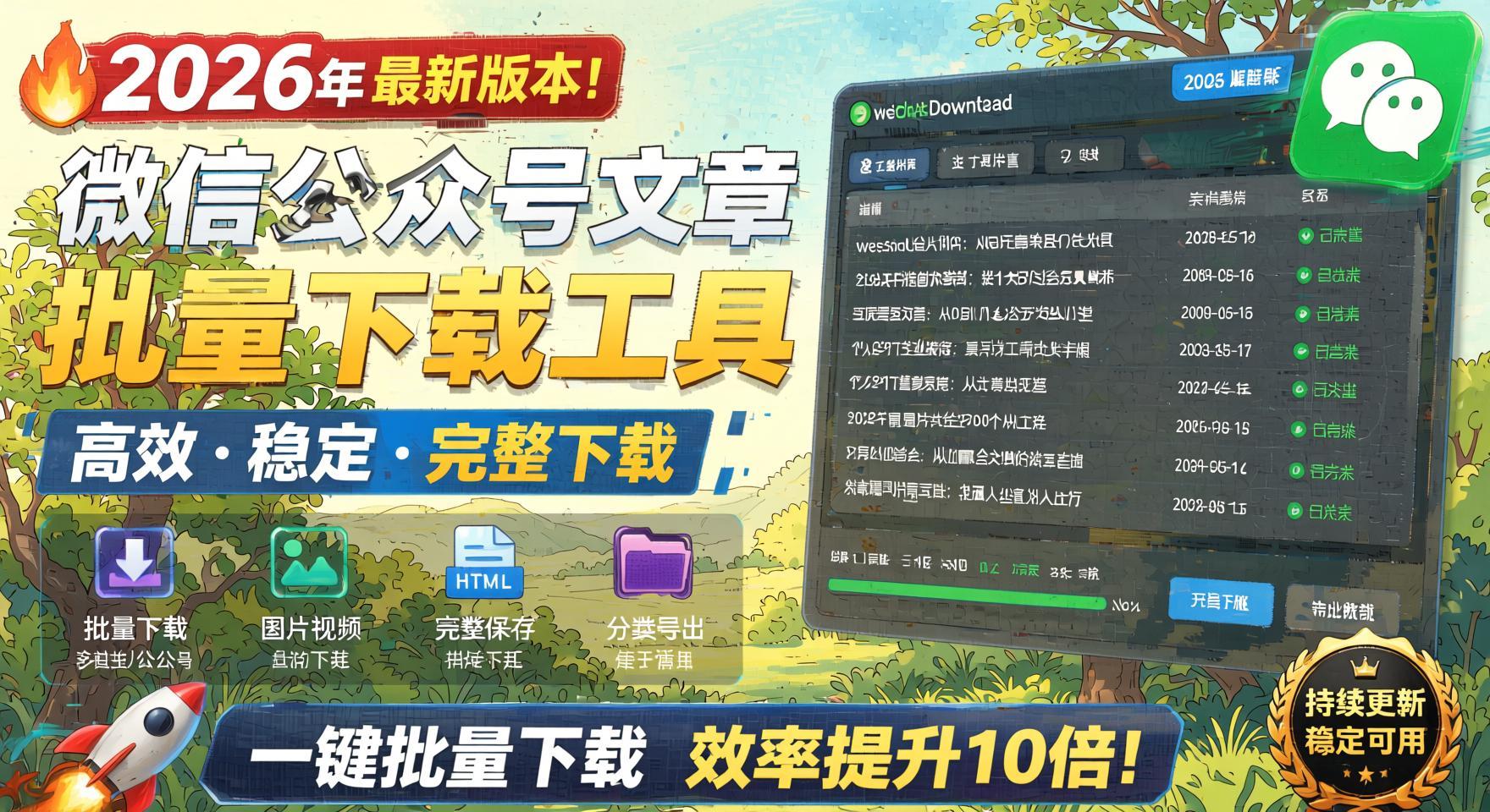 2026年最新版本!微信公众号文章批量下载工具,支持公众号视频、音频、图片一键下载- 哈蒙副业社