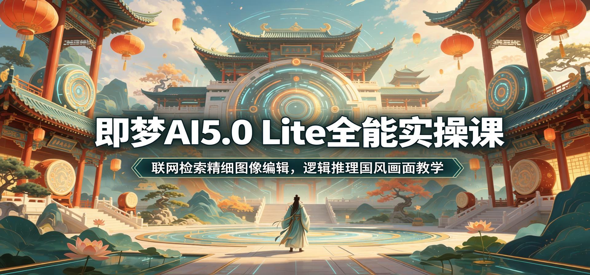 即梦AI 5.0 Lite全能实战课:联网搜图+精准修图+逻辑推演,国风美学一键生成(哈)- 哈蒙副业社
