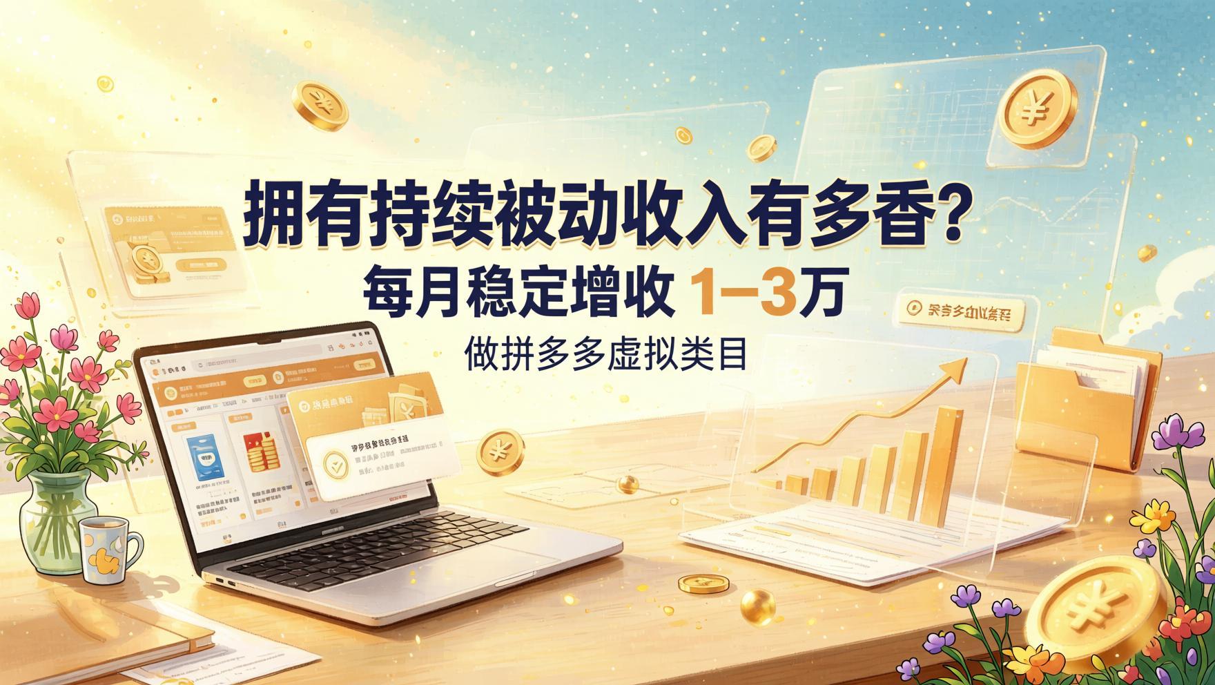 拼多多虚拟类目副业实操:持续被动收入,每月稳定增收1-3万(哈)- 哈蒙副业社