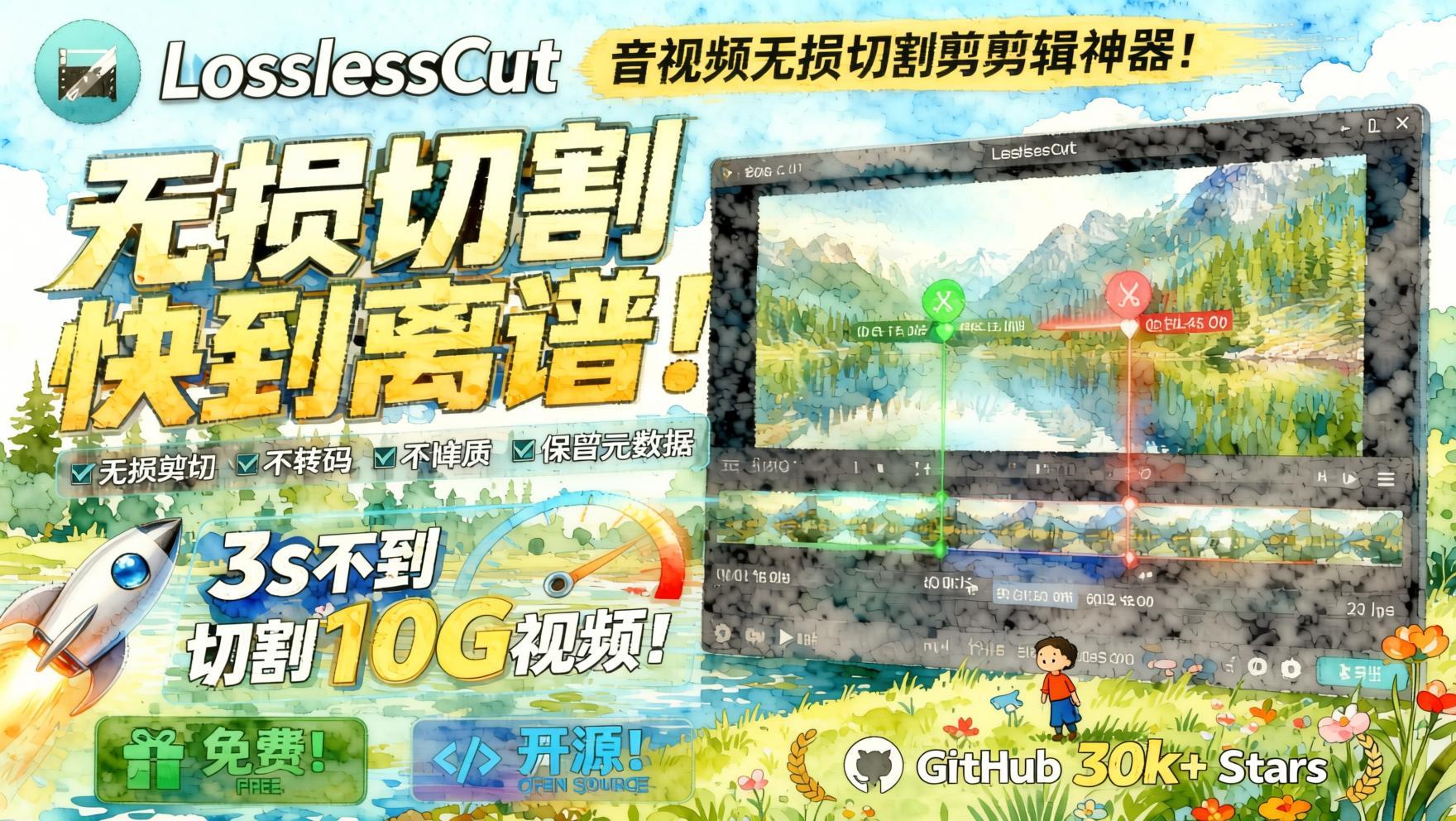 音视频无损切割剪辑神器!3s不到切割10G视频,速度快到离谱,免费且开源,LosslessCut无损剪切- 哈蒙副业社