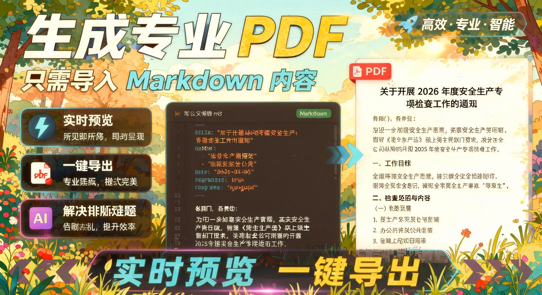 只需导入Markdown内容,实时预览一键导出专业PDF!轻松解决AI生成内容排版问题- 哈蒙副业社
