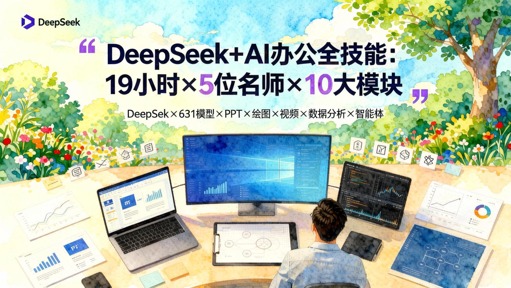 AI办公全场景实战:DeepSeek+五大神器,从绘图到智能体一网打尽(哈)- 哈蒙副业社