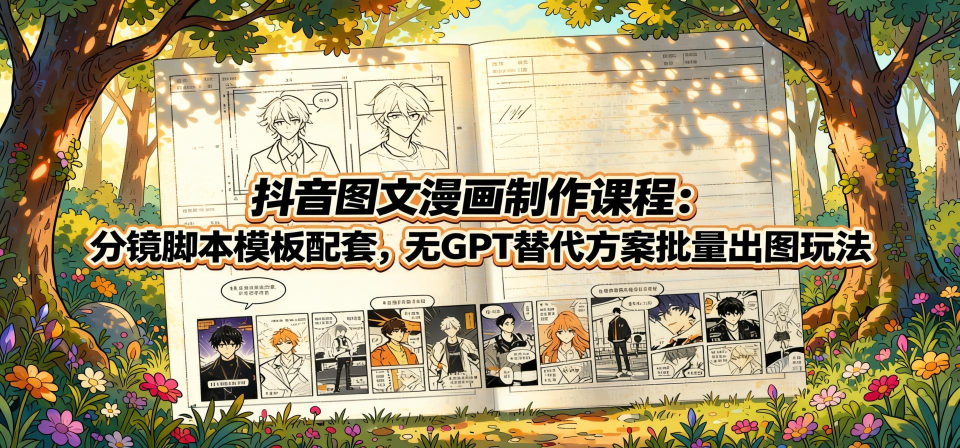抖音小说推文漫画制作教程:全套分镜脚本模板,不用GPT也能批量出图(哈)- 哈蒙副业社