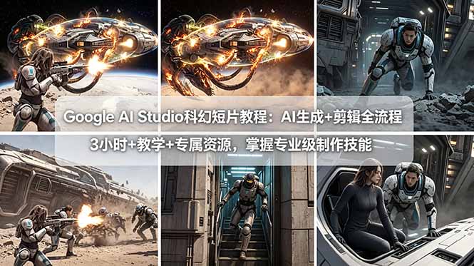Google AI Studio 科幻短片制作 AI 生成剪辑全流程教程（哈）- 哈蒙副业社