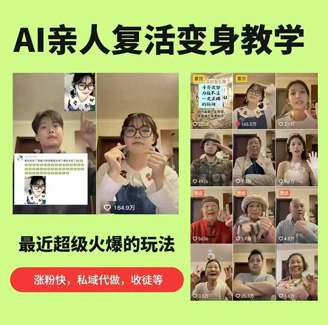 思念亲人AI视频教程 亲人复活人物替换爆款制作（哈）