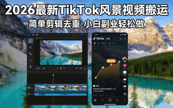 TikTok风景搬运二创去重教程哈蒙拆解- 哈蒙副业社